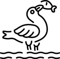 A linear style icon depicting seagull vector