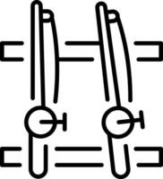 A line style icon depicting rod rack vector