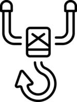 A line style icon depicting hook vector