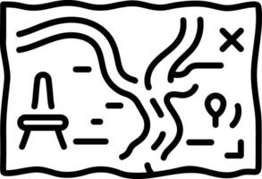 A outline style icon depicting map vector