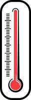 Classic glass thermometer with red liquid and clear temperature scale, isolated on white, without background vector