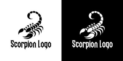 Stylish Scorpion Logo with Triangle Shape in Black and White Colors vector