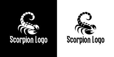 Scorpion Minimalist Logo Design with Bold Black and White Colors vector