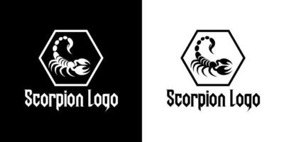 Abstract Scorpion Logo in Black and White with Unique Tail Design vector