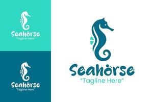 Elegant Seahorse Logo with Fluid Design and Blue-Turquoise Color Scheme vector