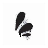 Water splash spray icon isolated on white background. Water splash graffiti icon sprayed in black on white background. vector