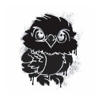 Eagle spray icon isolated on white background. Eagle graffiti icon sprayed in black on white background. . vector