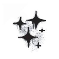 Star spray icon isolated on white background. Star graffiti icon sprayed in black on white background vector