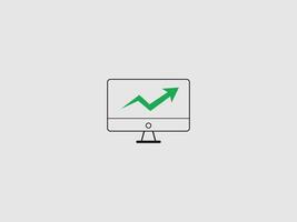 A flat outline icon of a computer monitor vector