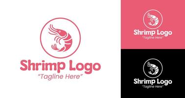 Professional and Creative Shrimp Logo Design with Pink and Black Color Combination vector