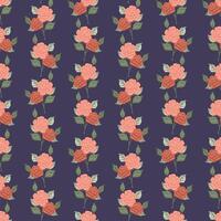 rose vines vertical stripes summer seamless pattern. Floral retro botany texture for textile, wrap vector