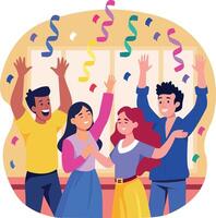 A flat style illustration showing party streamers vector