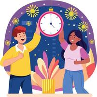 A flat style illustration showing countdown vector