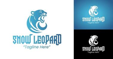 Elegant Snow Leopard Logo Design with Majestic Color and Bold Lines vector