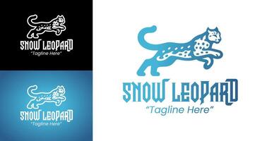 Creative and Minimalist Snow Leopard Logo Design for Business Branding vector
