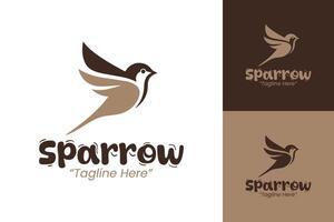 Elegant and Modern Sparrow Bird Logo Design for Branding and Marketing vector