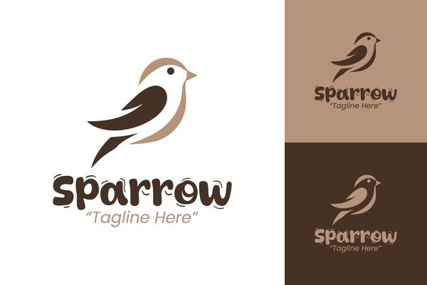 Creative and Simple Sparrow Bird Logo Design for Modern Branding