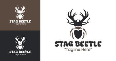 Simple and Elegant Stag Beetle Logo for Professional Branding Projects vector