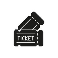 Ticket Stub Solid Icon. Event Entry, Admission, And Access Pass Silhouette Symbol. Ticketing And Entertainment Concept. Isolated Illustration vector
