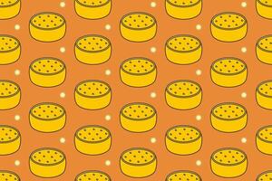 Cheese wheels with star seamless pattern on tan background. Cheese block colorful doodle pattern background. Cheddar isolated motif wallpaper. foods label, packaging and merchandise vector