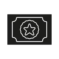 Ticket With Star Solid Icon. Event Admission, Vip Access, And Special Entry Silhouette Symbol. Entertainment And Exclusive Pass. Isolated Illustration vector