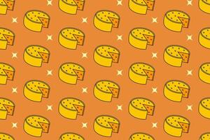 Cheese wedges with light seamless pattern on tan background. Cheese colorful doodle pattern background. Cheddar gouda isolated motif wallpaper. foods label, packaging and merchandise vector