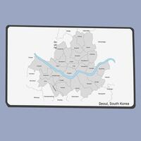 Map of Seoul South Korea with neighboring districts and locations on the South Korea map. vector