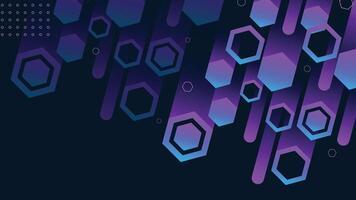 Modern abstract background featuring hexagon patterns and smooth gradients in blue and purple tones perfect for tech designs and digital layouts vector