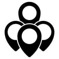 Markers icon. Flat black symbol. Pictogram is isolated on a white background. Designed for web and software interfaces. vector