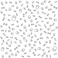 Outline Dumbbell and Kettlebell Seamless Pattern for Fitness Background vector