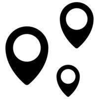 Set of black map pointers isolated on white background. illustration. vector
