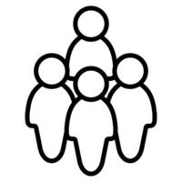 Teamwork Icon. Editable Bold Outline Design. Illustration. vector