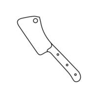 Meat cleaver web icon. Outline illustration of meat cleaver icon for web. vector