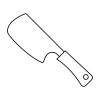 Meat cleaver icon in outline style isolated on white background. vector