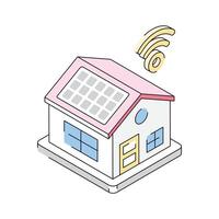 Trendy isometric icon of smart house with signals vector
