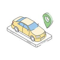 An isometric style icon of car location tracker device vector