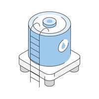 An amazing isometric icon of water tank with ladder vector