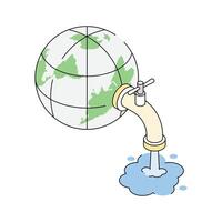 A well designed isometric outline icon promoting save water concept vector