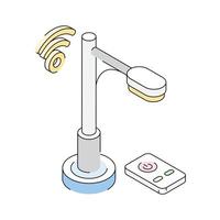 Modern isometric icon showing smart streetlamp with signals vector