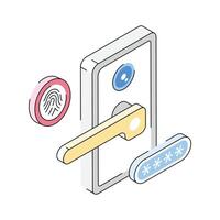 Check out this isometric icon showing smart lock vector