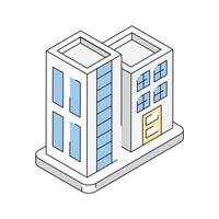 Visually engaging isometric icon showing office building vector