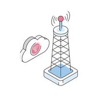 A well crafted isometric icon of wifi tower vector