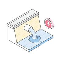 Get this isometric icon of hydropower dam, easy to edit vector