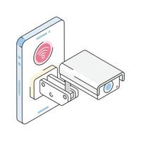 Well crafted isometric icon of cctv monitoring device vector