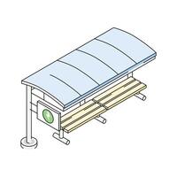 A modern isometric outline icon of bus stand vector