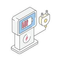 A well designed isometric icon of charging terminal vector