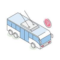 Check out this isometric icon of smart bus on road vector