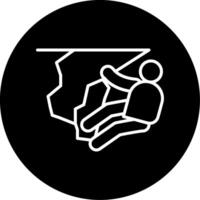 Vertical Wall Rock Climbing Scene Circle Inverted vector
