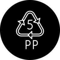 Polypropylene Plastic Identification Symbol Circle Inverted vector
