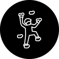 Extreme Rock Climber on Cliff Edge Circle Inverted vector